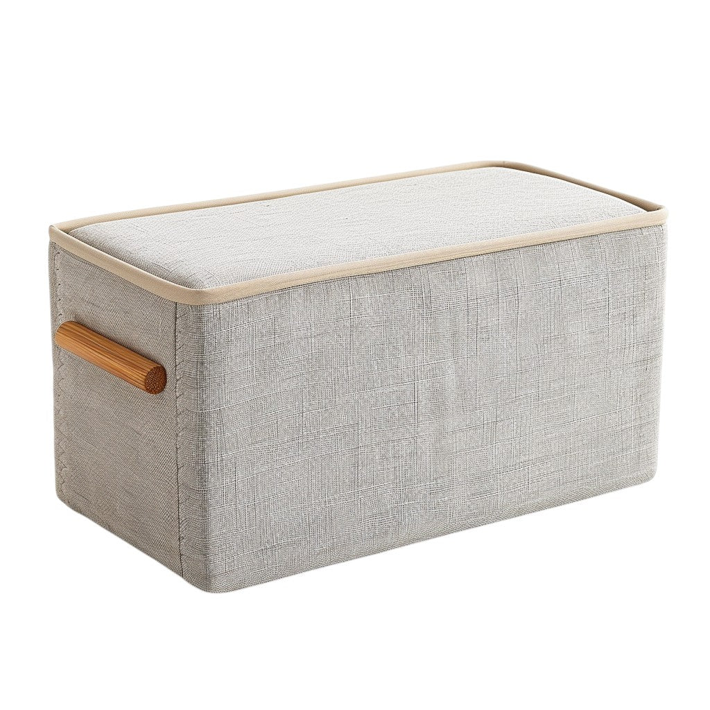 Cozyp Eco-Friendly Linen Desktop Organizer - Multi-Compartment Home Office Fabric Storage Basket