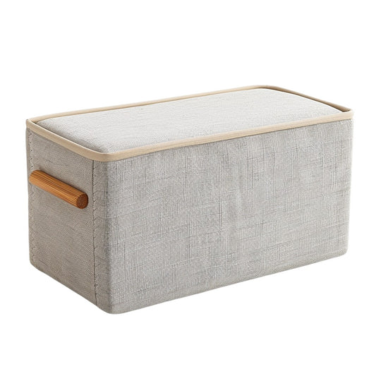Cozyp Eco-Friendly Linen Desktop Organizer - Multi-Compartment Home Office Fabric Storage Basket