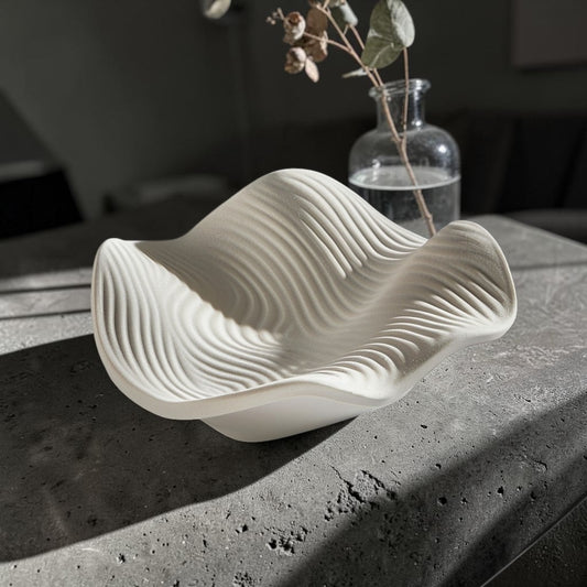 Cozyp Modern Minimalist Geometric Ceramic Tray - Premium Matte Porcelain Candle and Accessory Plate